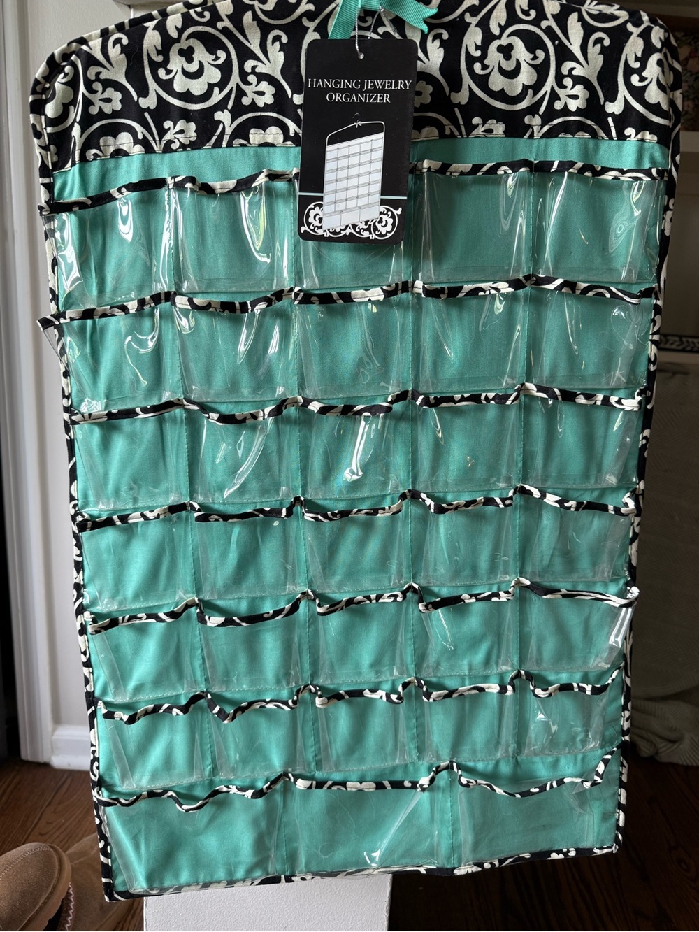 Hanging jewelry clear storage 70 spaces organizer